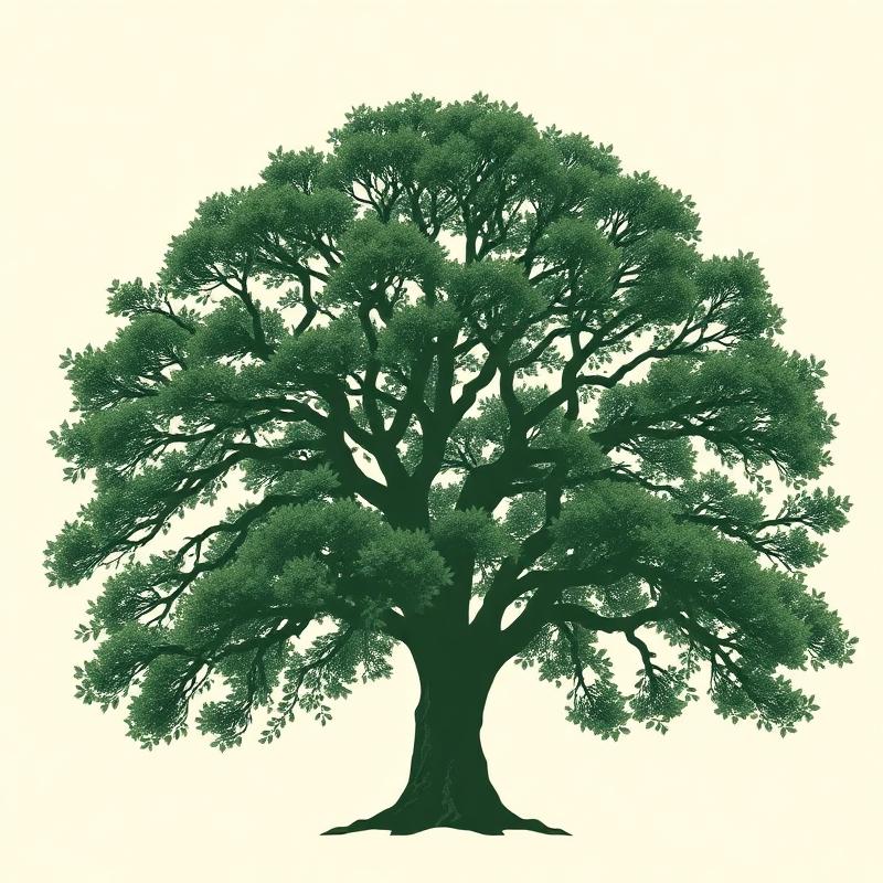 Illustration of an oak tree